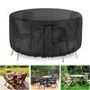 Round Outdoor Furniture Cover with Drawstring Closure, Suitable for Round Dining Table and Chair Outdoor Patio Furniture Cover