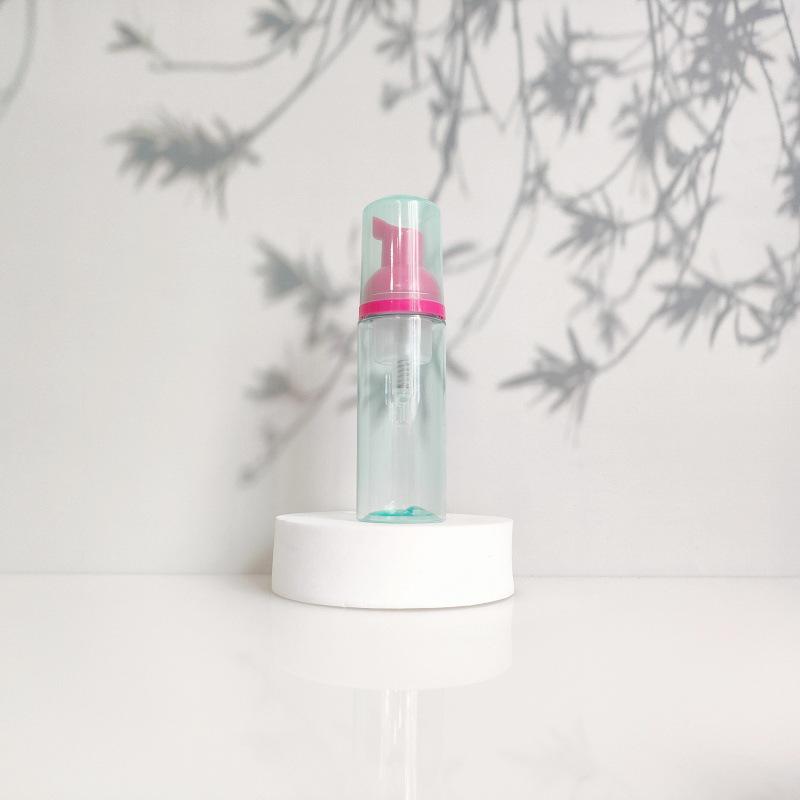 60ml Portable Transparent Green Facial Cleanser Foaming Bottle