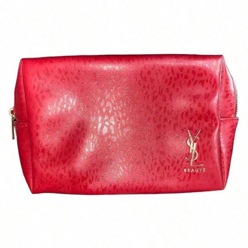 

YSL Makeup Bag Storage Bag Toilet Bag Large Capacity Travel Portable Red 16 × 12 × 5cm червоний