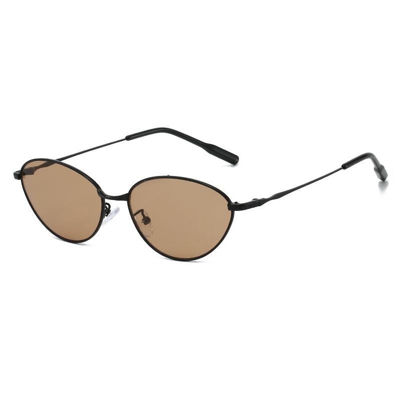 Vintage Metal Cat Eye Sunglasses With Uv400 Protection For Stylish Outdoor Wear