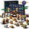 Christmas Advent Calendar Gift Box DIY Christmas Train Jesus Bricks Toys 24Days Countdown Calendar Box Surprise Christmas Gift