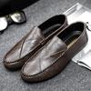 Plain Round Toe Men's Leather Shoes Slip-on Sale Social Legitimate Adults In Promotion Footwear Offer Designer Male Casual Shoe