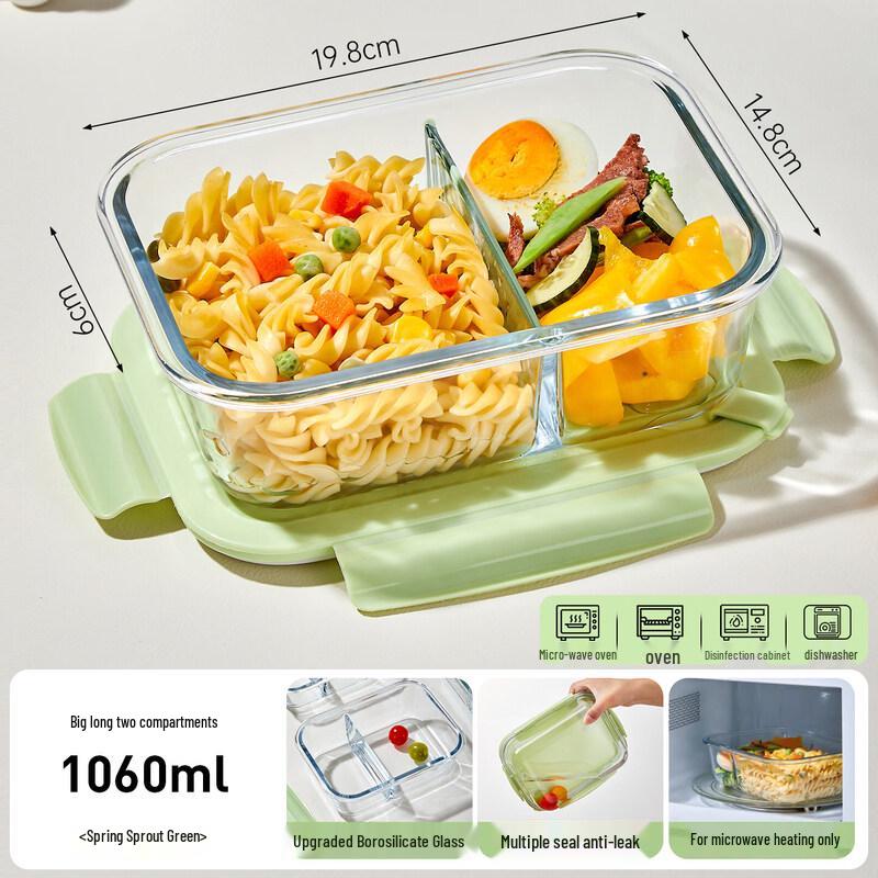 Qiewei Glass Food Storage Container - Microwave & Freezer Safe