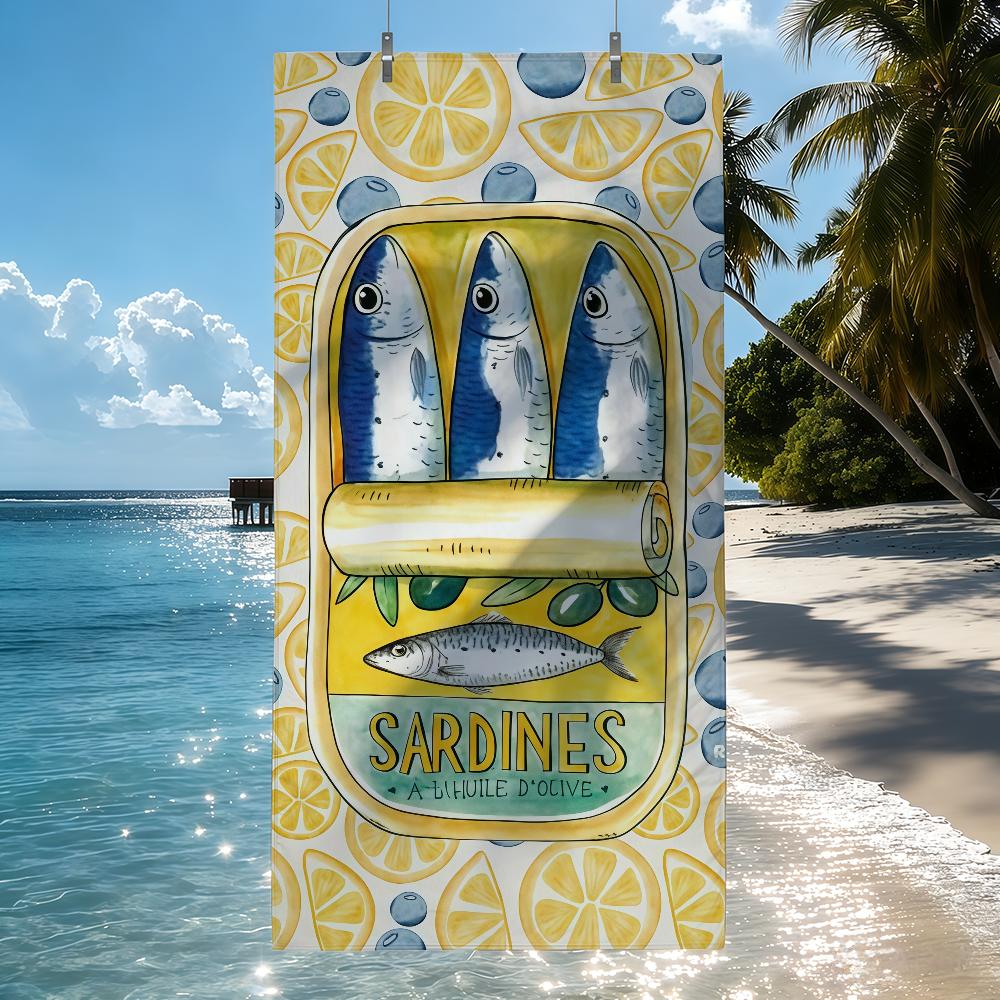 Cuadros decorations S-Sardines Nordic Towel Quick Drying Beach Towels Are Suitable For Swimming Pools Camping Yoga And The Gym