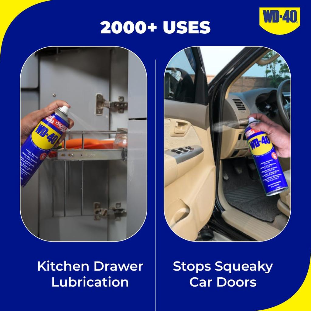 WD-40 Multipurpose Spray Lubricant Rust Remover 63.8g Pack Of 1 For Home Repair Locks Tools Car Bike Cleaning Use