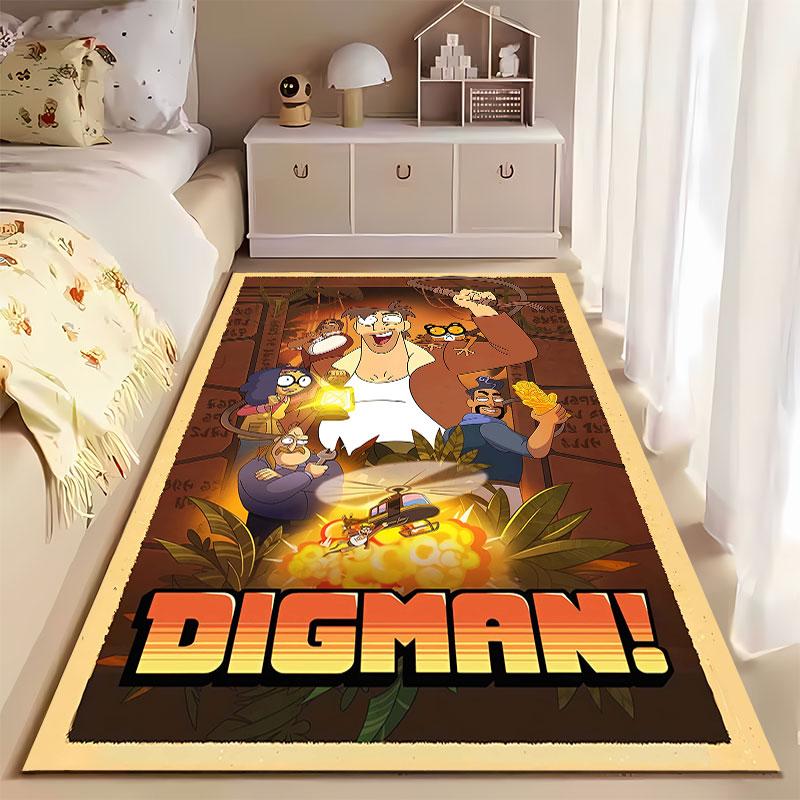 "Digman Adventure Cartoon Design" Suitable As a Non-slip Mat for the Living Room or Bedroom Sofa