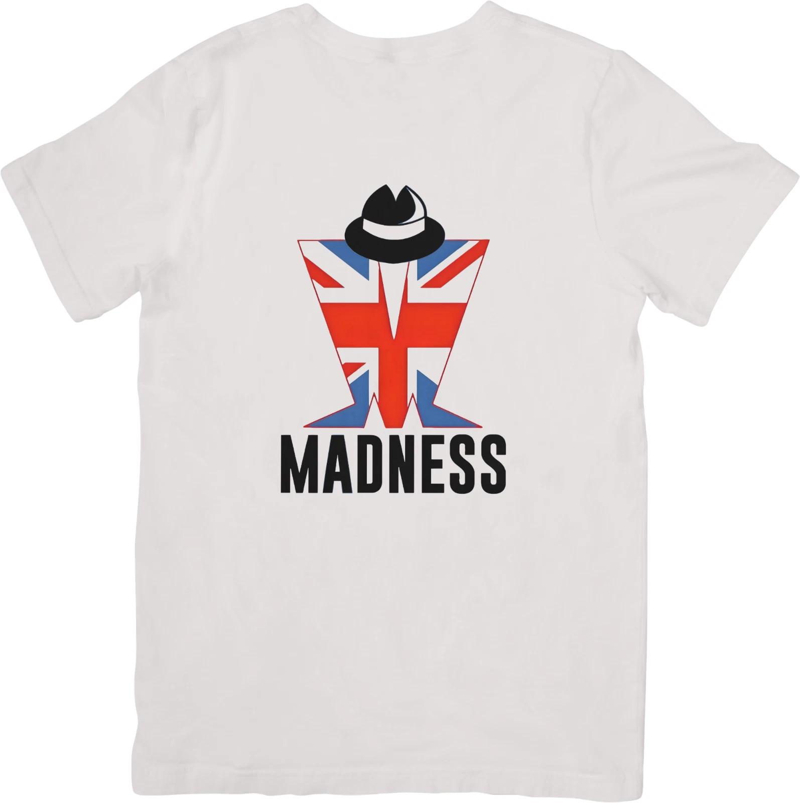 Madness Music Унисекс Посадка подходит для Мужчин и Женщин Качественная Хлопковая Футболка Белая. XL