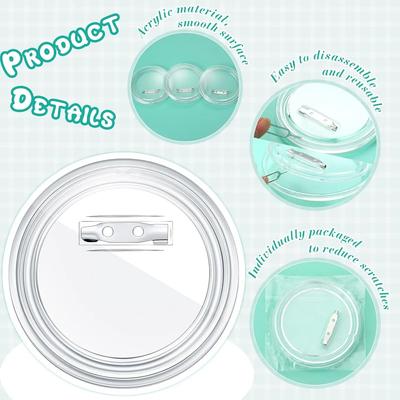 Kit para Fazer Crachás de Acrílico Redondos Versos de Botão com Alfinete Materiais de Artesanato Etiquetas de Nome Redondas em Branco Materiais para Artesanato DIY