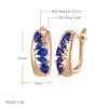 Full Sparkling Blue Natural Zircon English Earrings For Women Fashion  Rose Gold Color Wedding Daily Jewelry