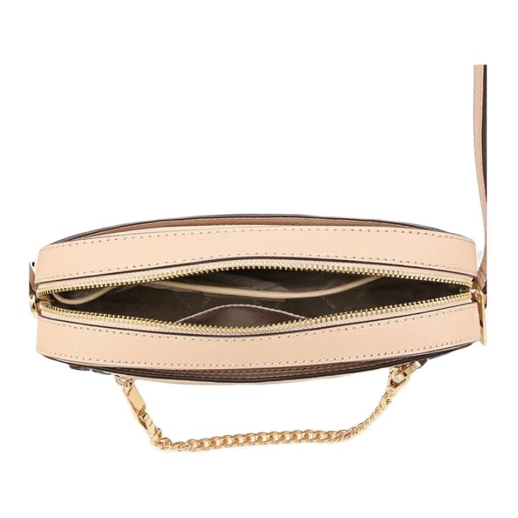 Michael Kors MK Jet Set Logo Zip Closure Saffiano Leather Shoulder Crossbody Bag Large Women Bags Camel 35S1GTTC7L-GAMEL