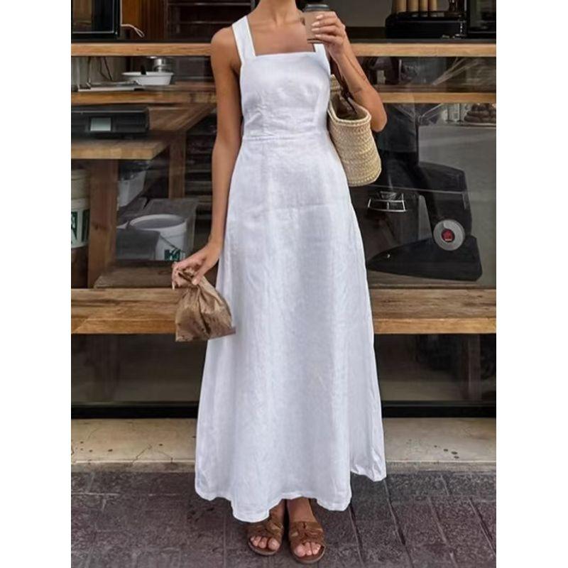 

Платье-жилет в западном стиле, новое, сексуальное, без спины, без рукавов, сексуальное платье-жилет без рукавов White S