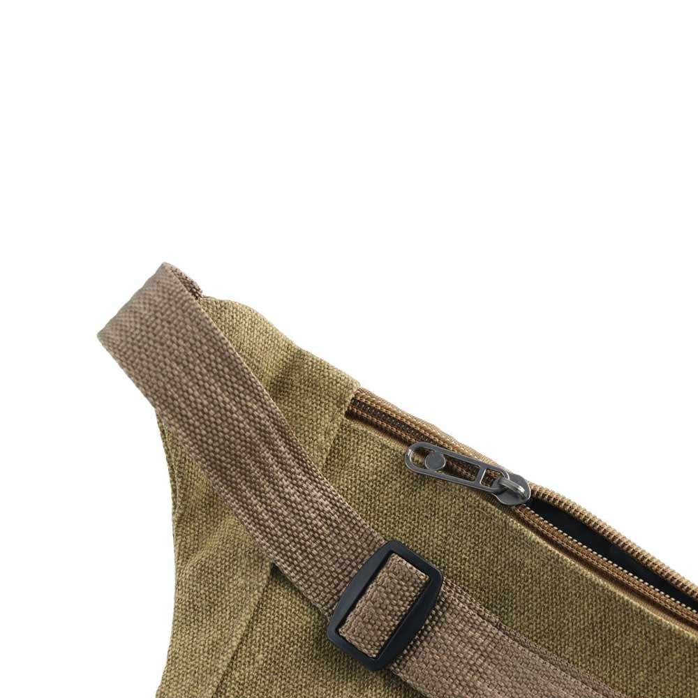Casual Solid Color Canvas Outdoor Waist Belt Bag Canvas Bags Money Pouch Chest Bag Waist Packs