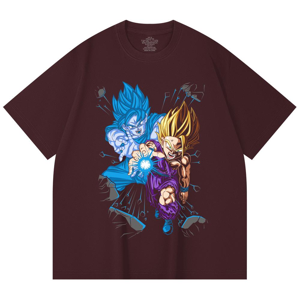 230 Gsm 100% Cotton Dragon Ball V64 Gohan Goku Print Unisex Heavy Cotton T Shirt