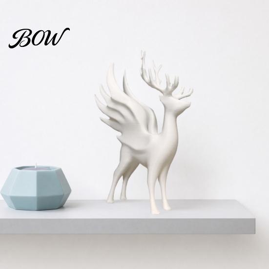 High-end Home Table Centerpiece Christmas Elk Statue with Wings, 3D Printed Reindeer Figurine, Modern Collectibles for Display Standing Deer Sculpture