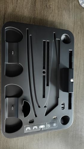 New 5-in-1 Vertical Stand for PS5 Pro/Slim/PS5, Includes PS5 Controller Charging Stand and Multi-Function Cooling Fan (Gray)