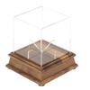 Protective Signature Ball Display Case Solid Wood Base Acrylic Cover Baseball Holder Storage Organiser