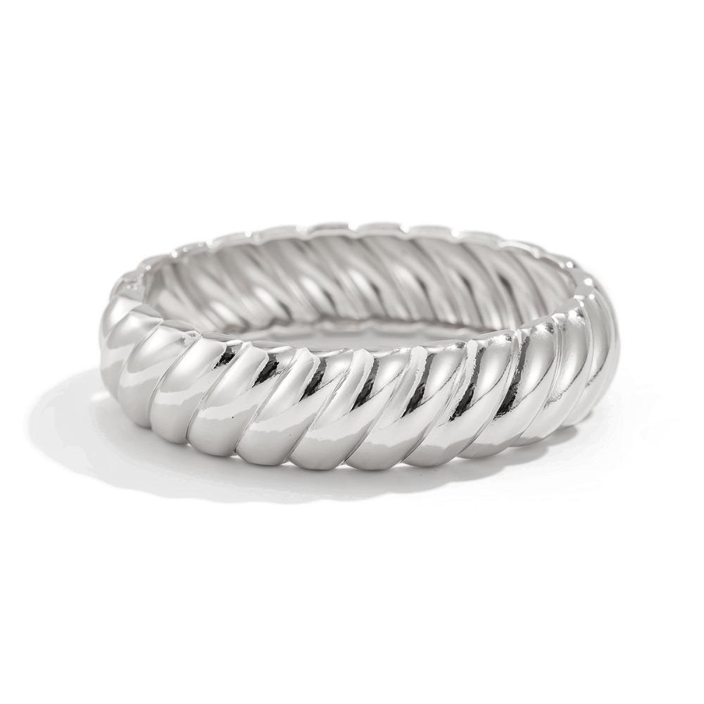 Metal Thread Texture Bangle Thick Women's Hand Bracelet Hip-Hop Retro Spring Bracelet  Men Women