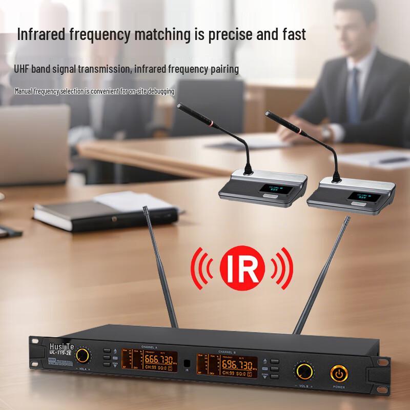 Hoster DC-119-2E Professional Wireless Dual Gooseneck Conference Microphone (CN version)