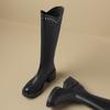 Retro Rivet V-mouth Boots for Women But Over the Knee 2025 Autumn and Winter New Thick-soled Heightening Knight Boots High Boots Look Thin
