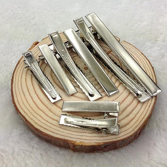 20-50pcs 32/40/45/55/75/98mm Flat Metal Single Prong Alligator Hairpin Clip Base for DIY Hair Clips Jewelry Making Accessories