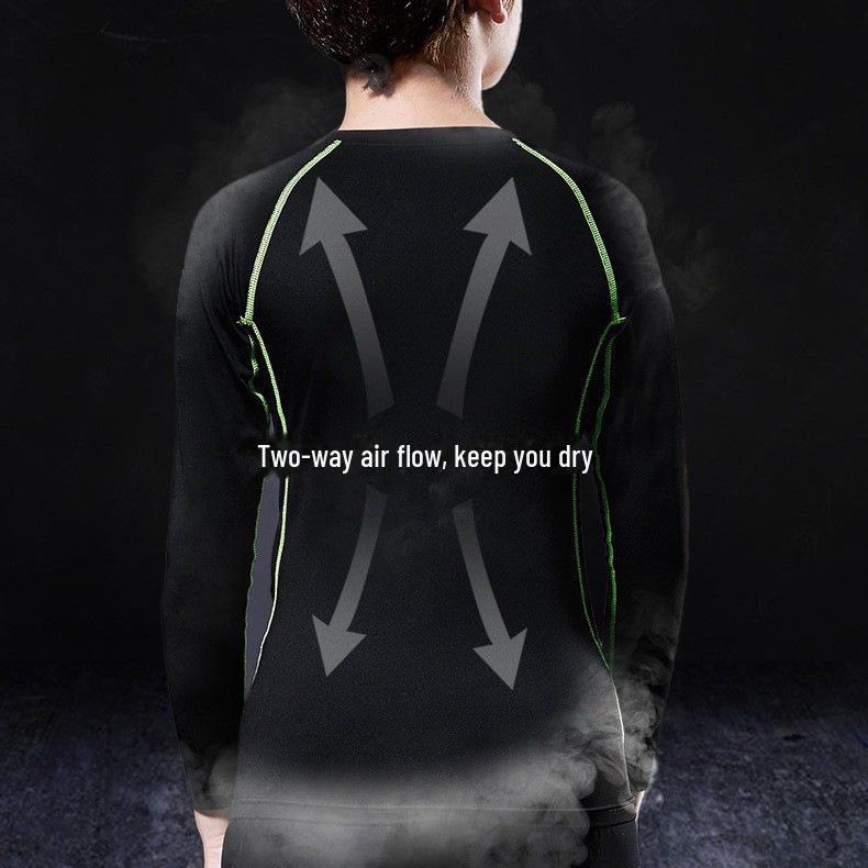 Meias-calças de veludo para crianças transfronteiriças: Macacão de manga comprida para meninos, secagem rápida, fitness e basquete