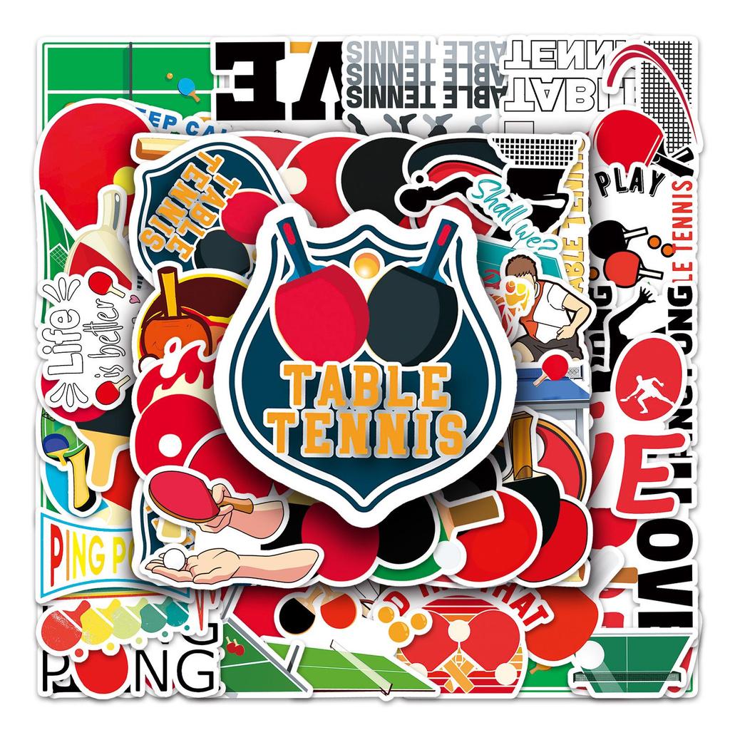 50 Personalizovaných Graffiti Sportovních Nálepek pro Stolní Tenis, Skateboardy, Pouzdra na Telefony a Zavazadla