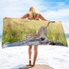 Cheetah Print Sand Free Beach Towel Absorbent Bath Towel Extra Large Hand Towels Quick Dry Towel for Swimming Bathroom Spa Pool