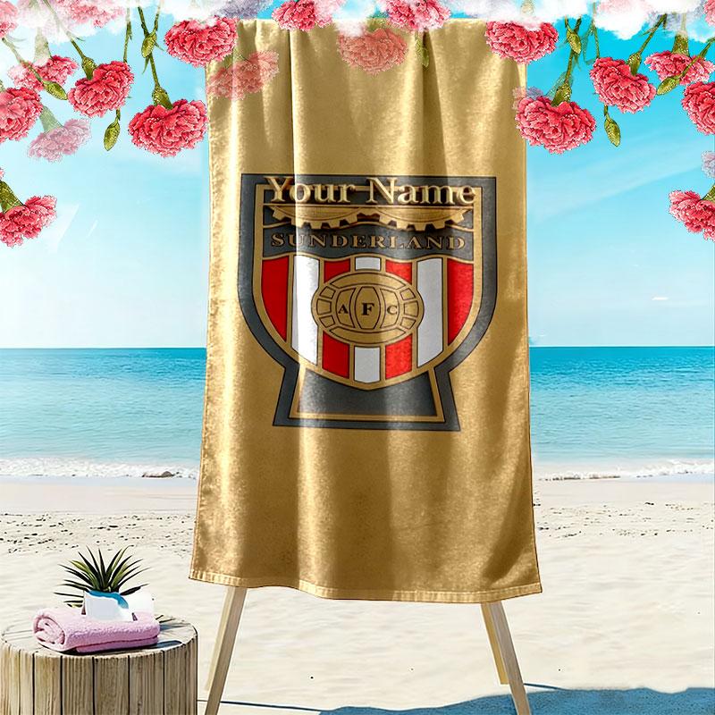 Sunderland A.F Custom Name Print Beach Towel, Large Soft Quick Dry Towel for Beach Camping Swimming