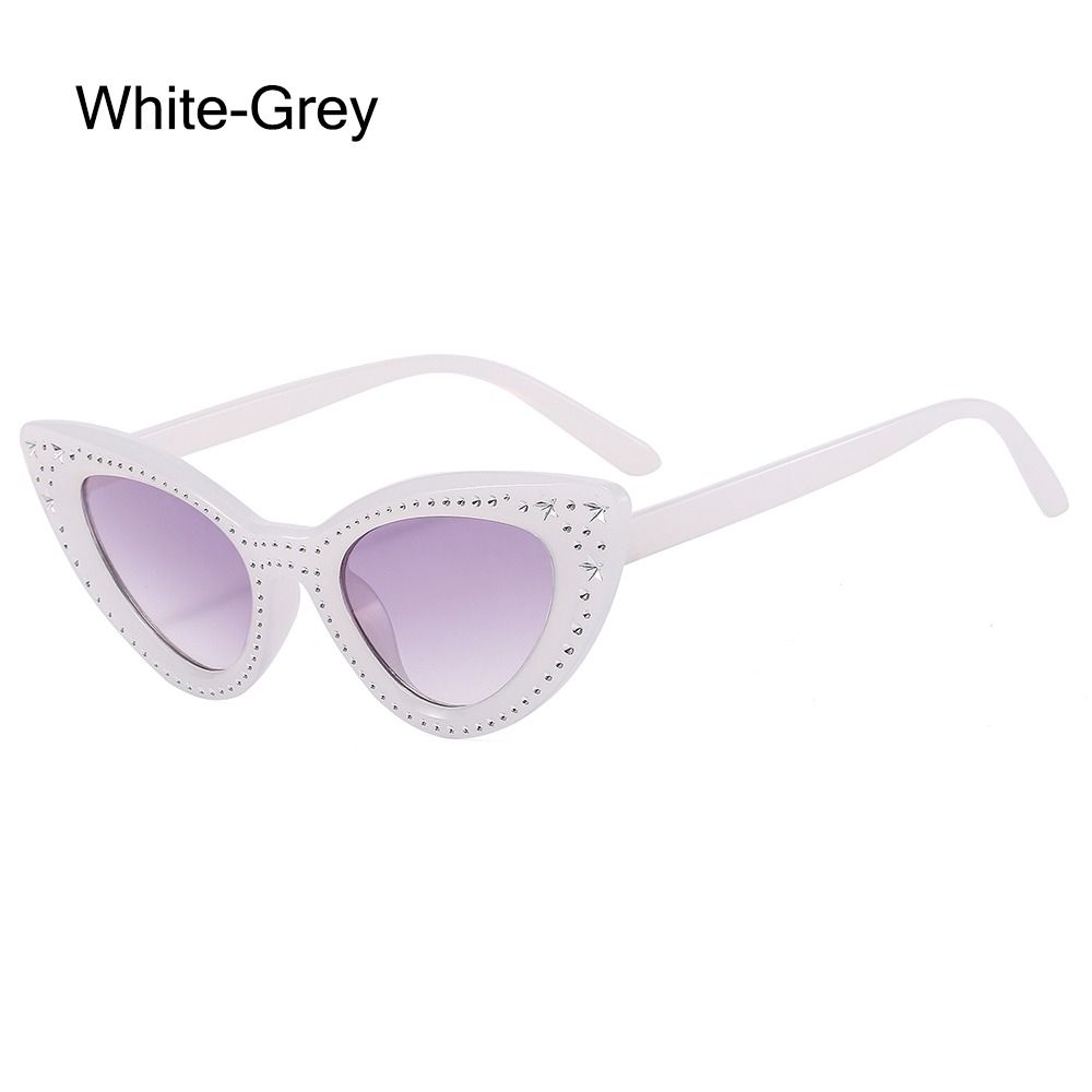 Stars Decor Cat Eye Sunglasses for Women Diamond Sun Glasses Rhinestone Bling Shades Y2K Cycling Driving Eyewear