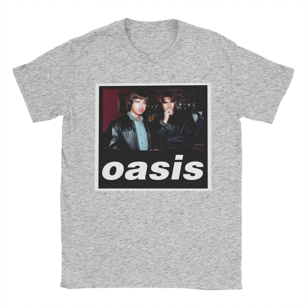 Novelty O-Oasis Rock Band Tshirts Men's O-neck Short Sleeve Tops Shirts  100%Cotton Summer Tops