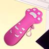 Silicone Pencil Case Cat Claw Design Multipurpose Waterproof Large Capacity Small Zipper Closure