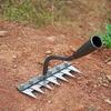 Garden Weeding Rake Heavy-Duty Carbon Steel Weed Puller 5/6/7/8 Teeth Weeder Rake Hand Uprooting Tool