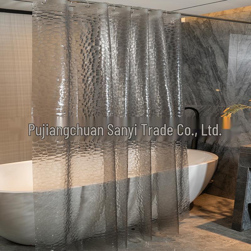 Translucent Waterproof & Mildew-Proof PEVA Shower Partition Curtain