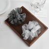 Korean Striped Mesh Bubble Hair Tie & Flower Claw Clip for Women - Versatile Pleated Updo Accessory