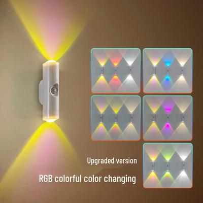 Rechargeable Wall Light: Wireless Bedside Lamp with Motion Sensor and Colorful Gradient for Bedrooms and Hallways