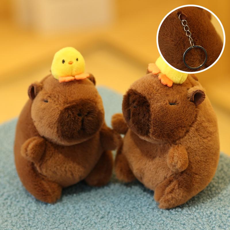 Cute Cartoon Capybara Pendant Plush Toy Doll Bag Hanging Ornaments Cute Kapila Keychain Doll Desktop Doll Ornaments Car Pendant