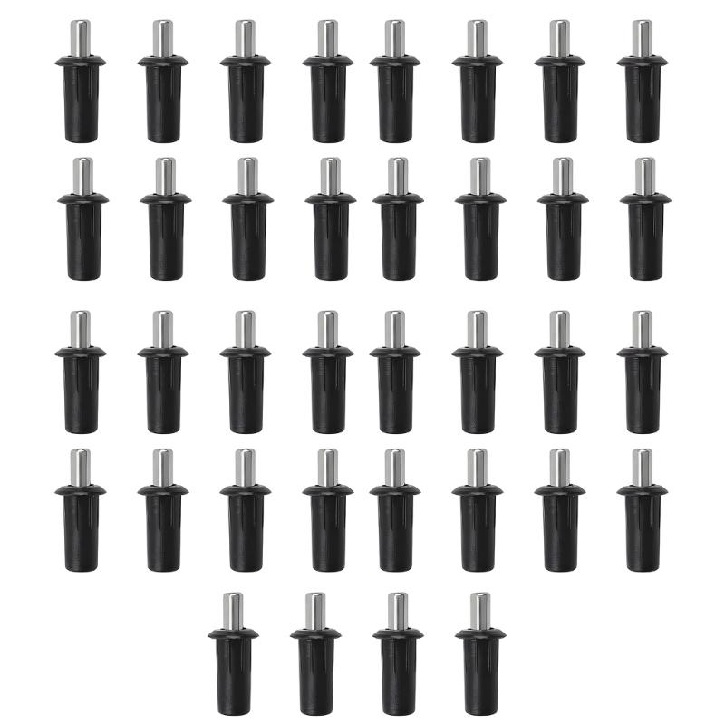 36Pcs Black Plastic Shutter Connector Parts Spring Loaded Pin Set for Blind Hardware Repair Furniture Door Damper Replacement and Quiet Daily Use