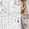30 Pezzi Tatuaggi Temporanei per Donne - Cuore Nero, Farfalla, Disegni Floreali e Celesti | Adesivi Tatuaggio Finti Impermeabili