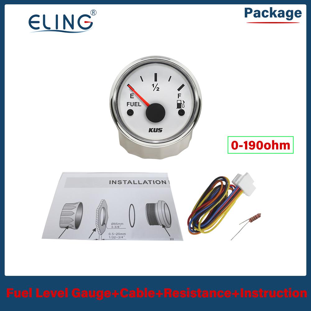 

KUS 52mm 0-190ohm 240-33ohm Fuel Level Meter Oil Gauge Red Yellow Light 9-32V Fuel Sensor 175mm 200mm 250mm 300mm 335mm 0-190ohm-ws