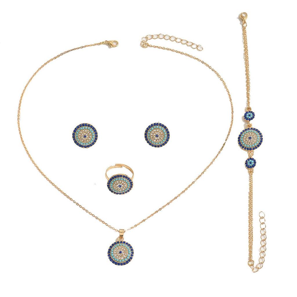 Cross-Border Evil Eye Necklace and Jewelry Set - Elegant and Stylish European & American Design