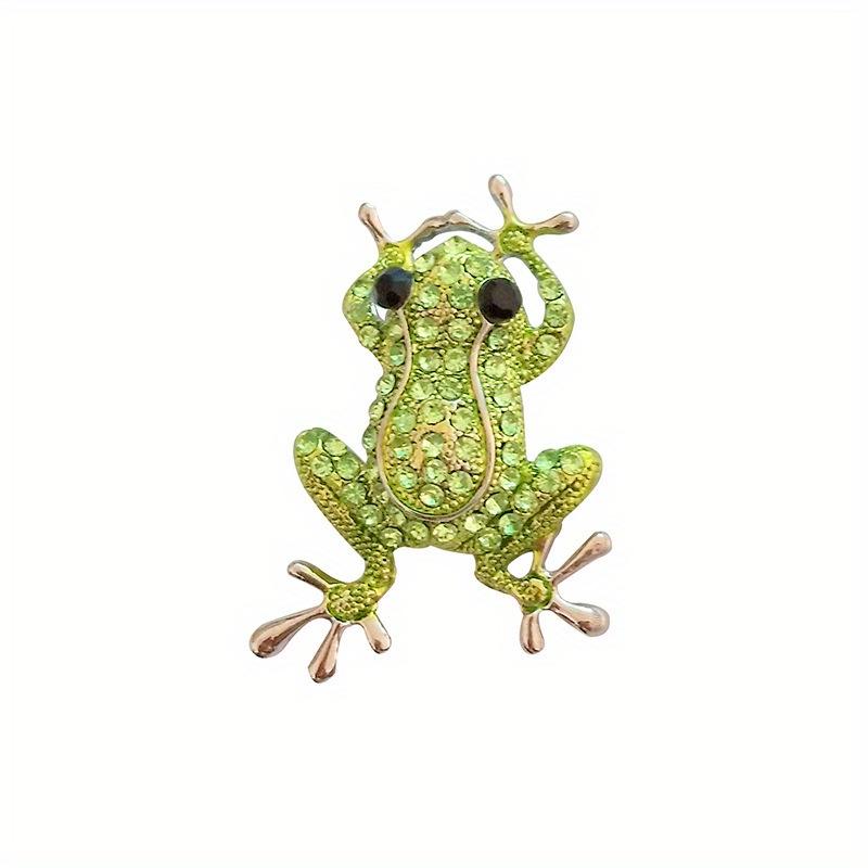 Exquisite Full Crystal Frog Brooch Badges For Women Men Fashion Creative Bag Clothing Brooch Pin