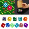 Pack of 10 Assorted Color Rounded Corner 16mm Dices Cube with Number Dots for Kids Acrylic 6 Sided Educational Dices Set