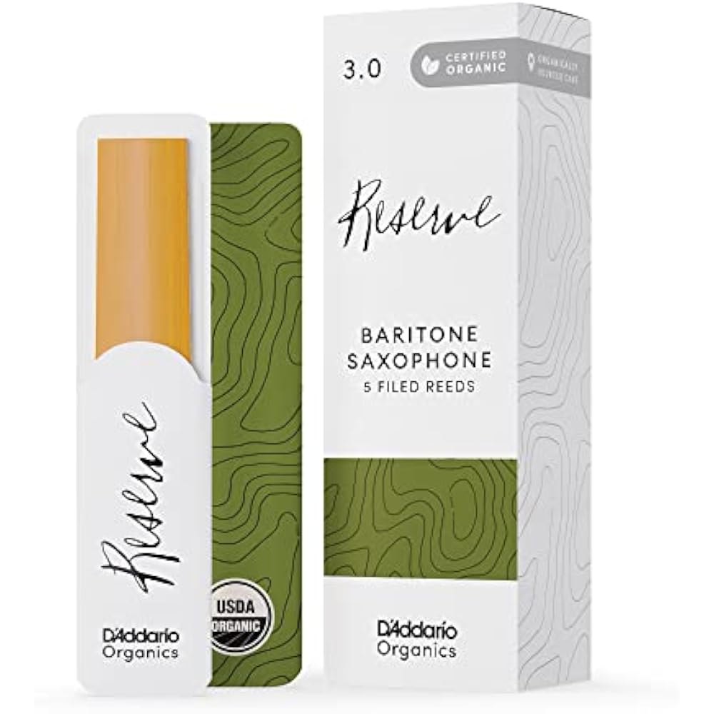 D Addario WoodWinds Daddario Reed Baritone Saxophone USDA Organic Certified RESERVE ODLR0530 [Har...