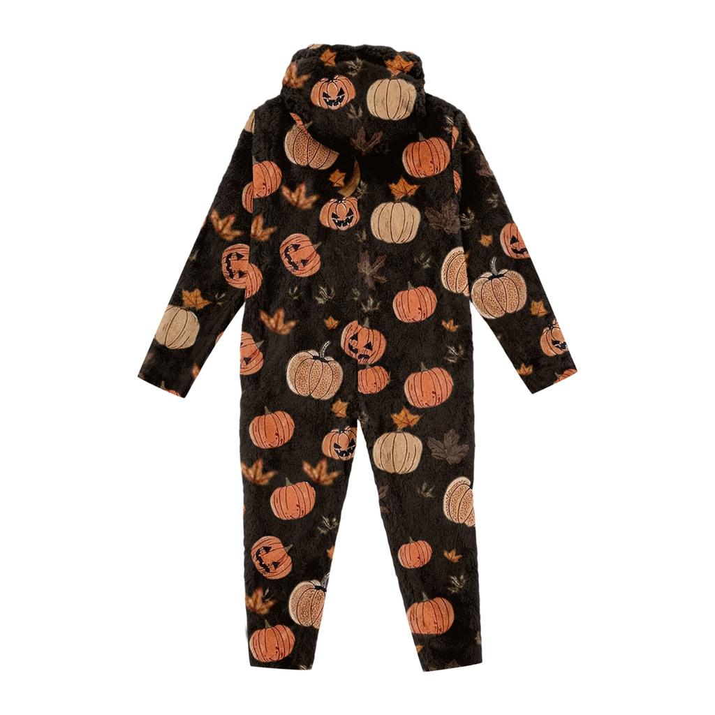 Women's Halloween Flannel Loungewear Jumpsuit