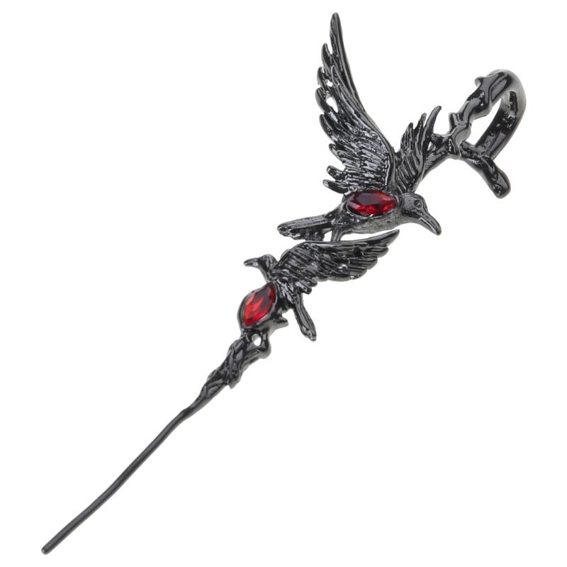 

Многофункциональный крючок на ухо в виде темного ворона, изготовленный из прочных сплавных материалов, портативный для музыкальных фестивалей и вечеринок