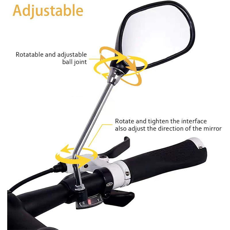 Flat Reflective Rearview Mirror for Bicycles - Safety Equipment for Mountain Bikes and Electric Vehicles