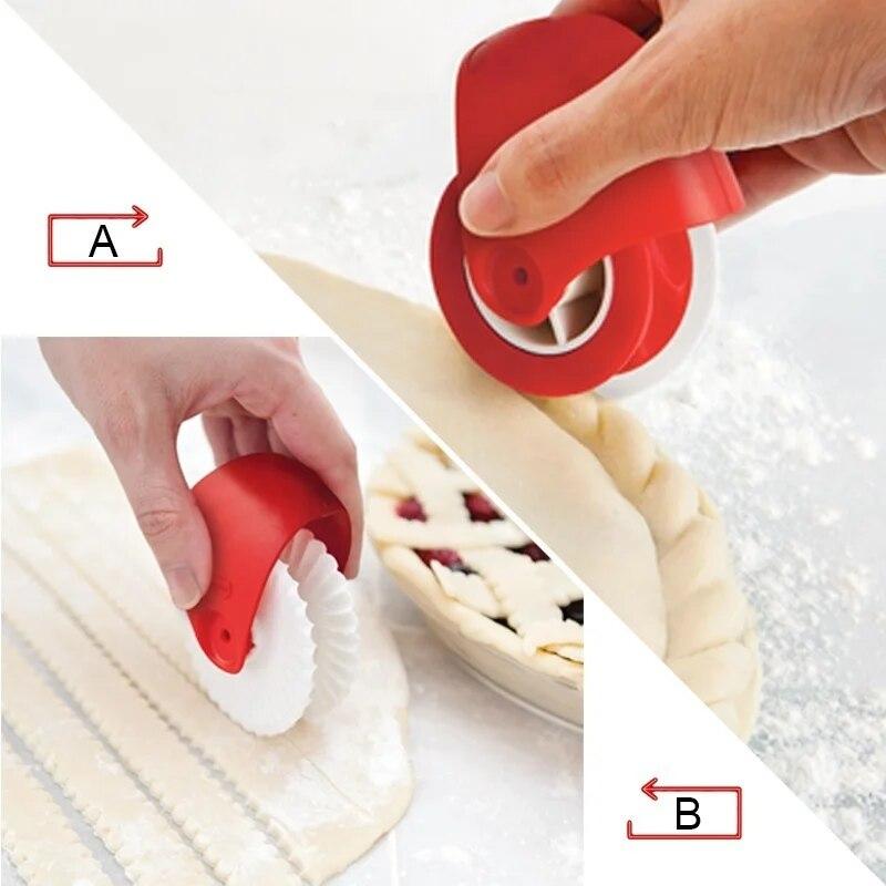2TYPE Professional Pizza Lattice Cutter Pastry Wheel Roller Baking Rolling Tool Stonego Baking