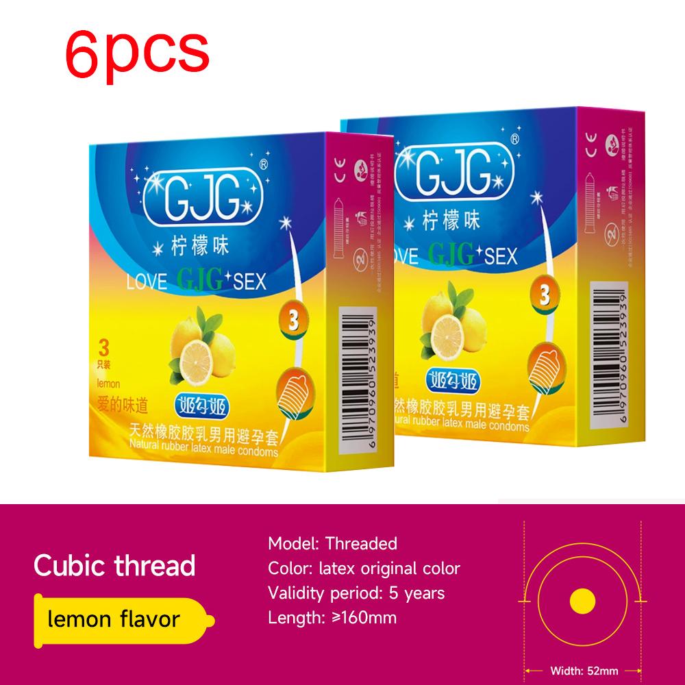 Ultra-thin Condom Natural Latex Condom 52mm Lemon Flavor Safe Sex Sex Product for Male