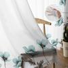 Blaue Tulpenblüten Tüllvorhänge für Wohnzimmer, transparenter Vorhang für Schlafzimmer, Jalousien, Voile-Vorhänge
