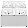 Récipient Gastronorm - vidaXL - GN 1/6 - Acier Inoxydable - 4 Bacs - Couvercles Inclus